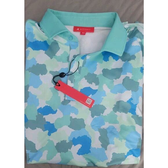 $105 Redvanly Men’s Dawson Golf Polo Shirt - Pool Green - MEDIUM- New Tag - Picture 3 of 5